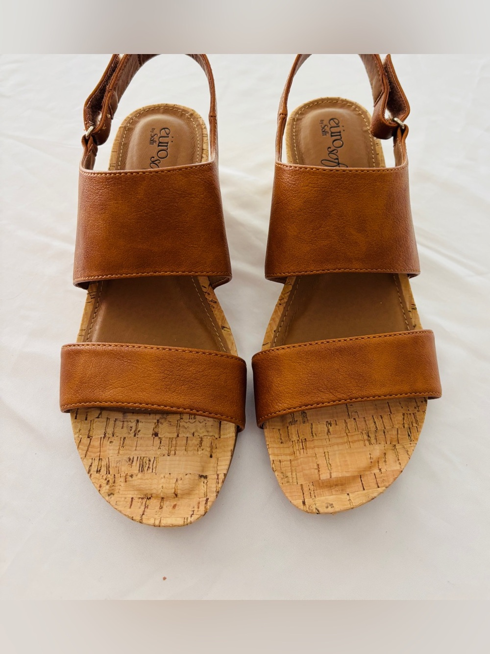 Eurosoft by Soft Reba Brown Wedge Sandal Women’s Size 7.5 Wide Euro 38.5 Summer